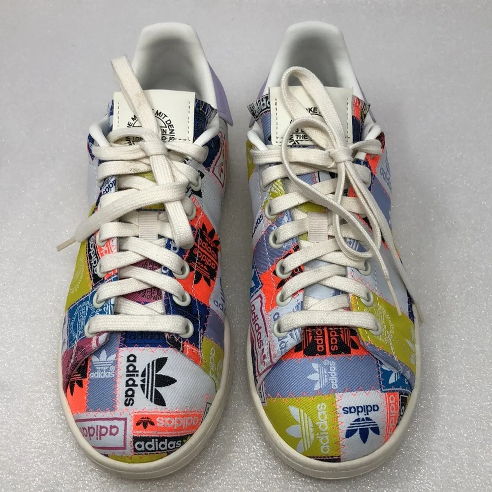 adidas Originals Sneakers Stan Smith Patchwork Trefoils  H03921 Size 6.5 - Picture 6 of 12